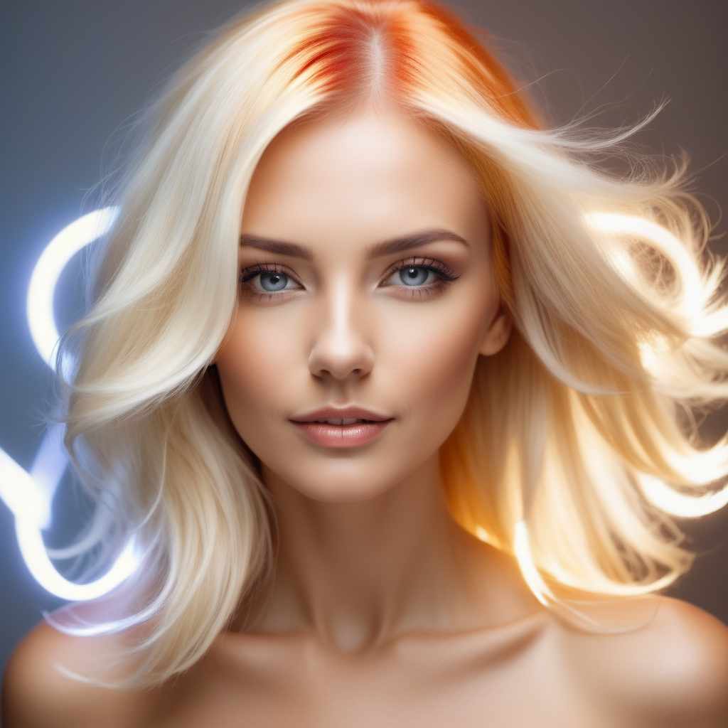  Beautiful woman with bright light hair