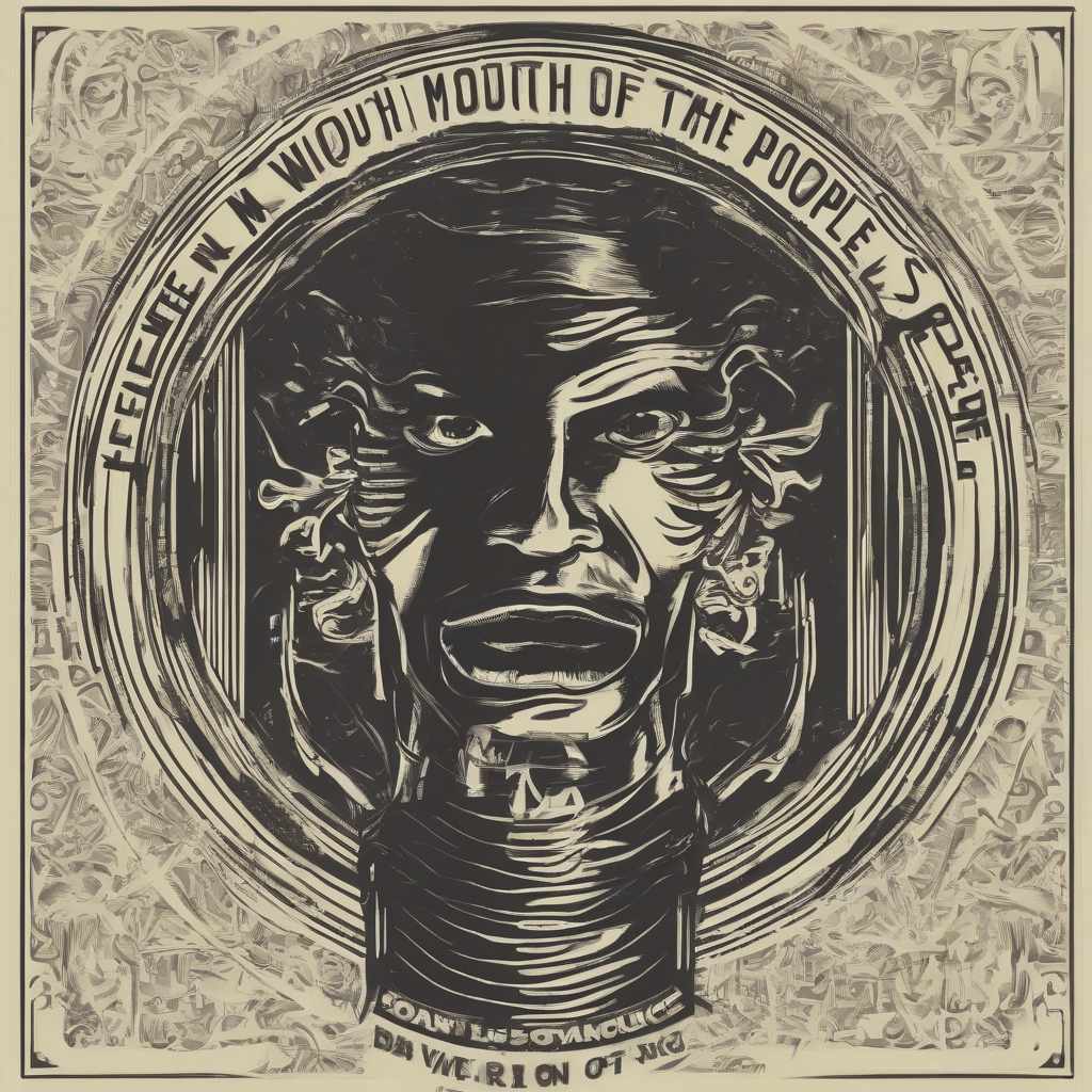  Man without mouth, Silence of the people logo text