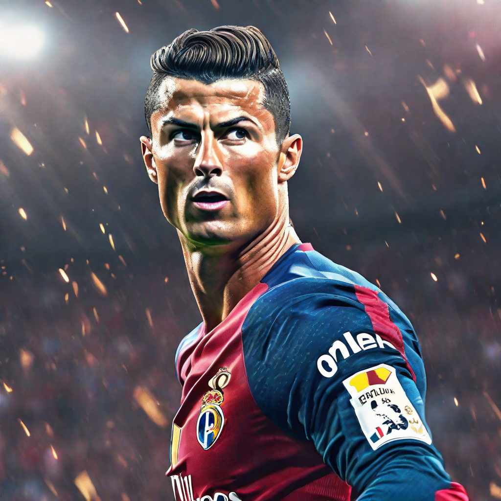  Cristiano Ronaldo siendo el rey del mundo hyperrealistic, full body, detailed clothing, highly detailed, cinematic lighting, stunningly beautiful, intricate, sharp focus, f/1. 8, 85mm, (centered image composition), (professionally color graded), ((bright soft diffused light)), volumetric fog, trending on instagram, trending on tumblr, HDR 4K, 8K