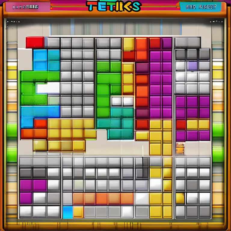  Tetris video game, very detailed