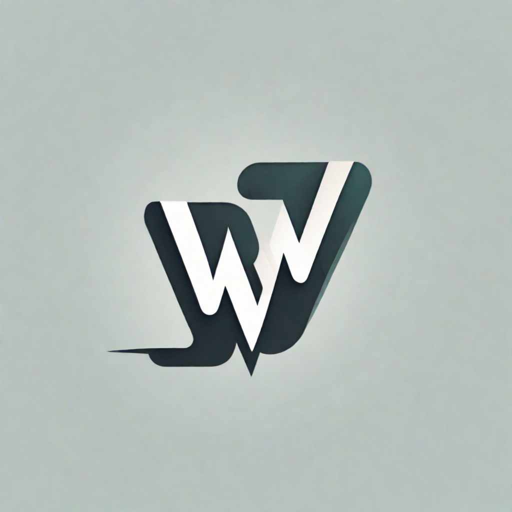  abstract brand logo simple modern and cool JW app icon,white