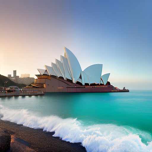  I will travel to Sydney, Australia to visit the famous Opera House and enjoy the beautiful beaches. f/1.4, ISO 200, 1/160s, 4K, symmetrical balance hyperrealistic, full body, detailed clothing, highly detailed, cinematic lighting, stunningly beautiful, intricate, sharp focus, f/1. 8, 85mm, (centered image composition), (professionally color graded), ((bright soft diffused light)), volumetric fog, trending on instagram, trending on tumblr, HDR 4K, 8K
