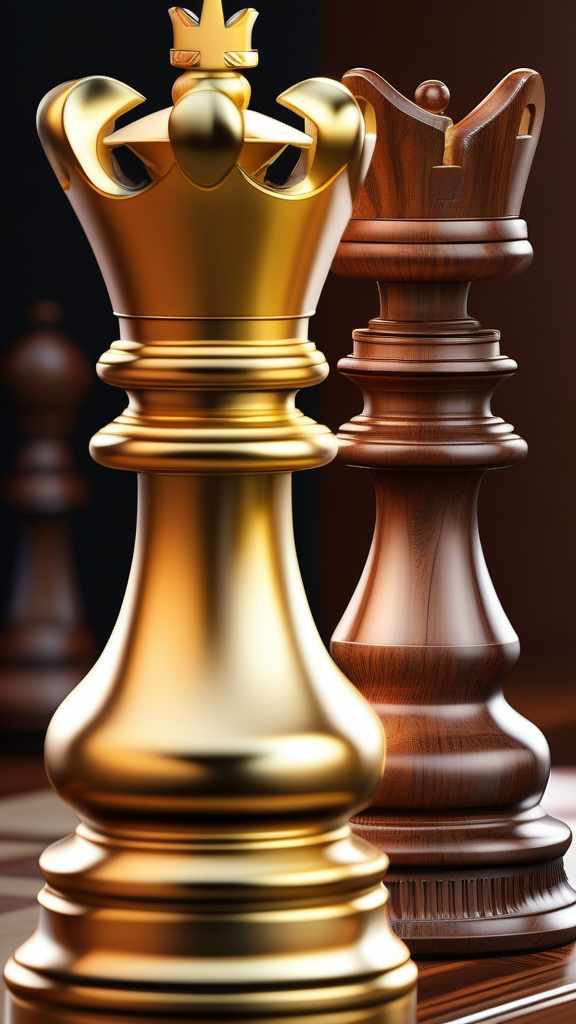  King Chess piece Classic wood , ((masterpiece)), best quality, very detailed, high resolution, sharp, sharp image, extremely detailed, 4k, 8k