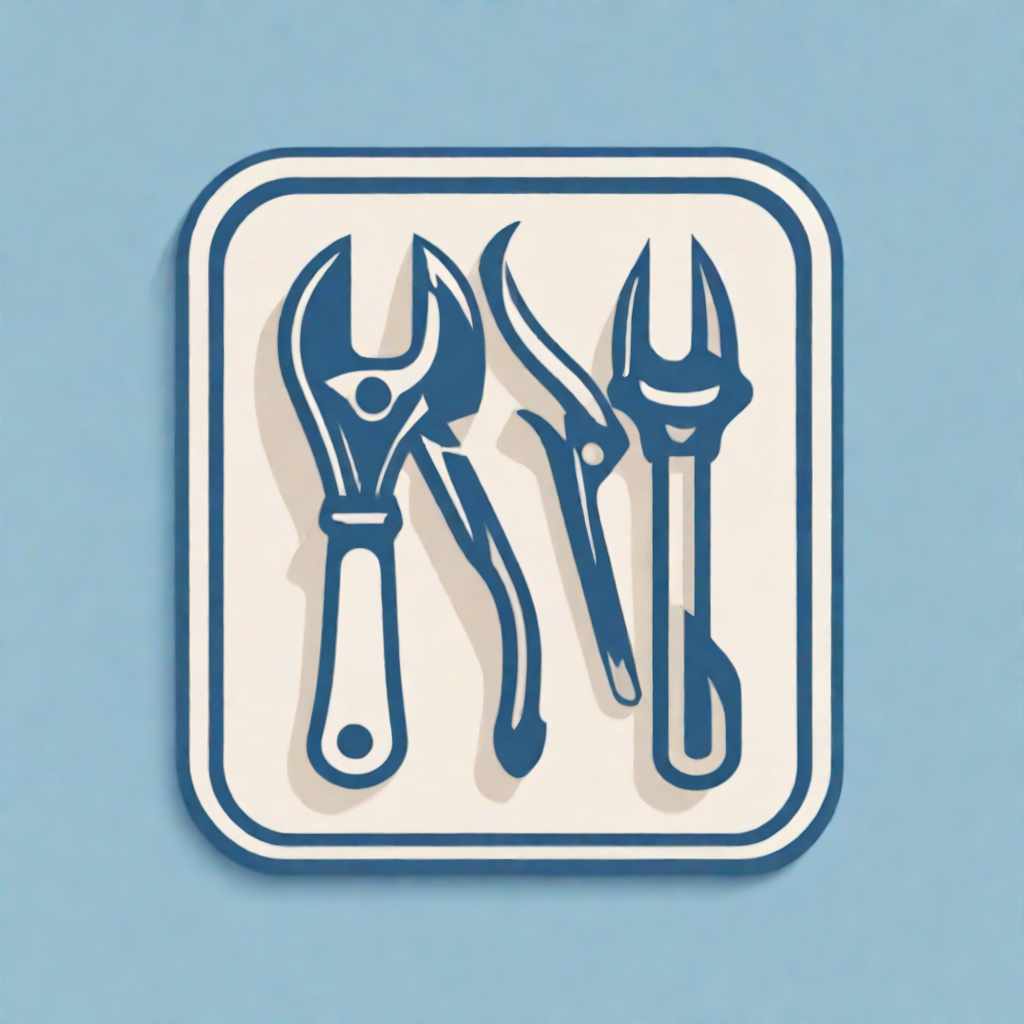  "tools of the Trade"  app icon,blue,white