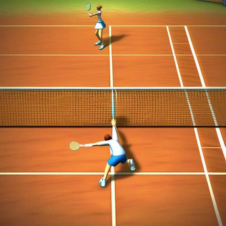  video game WII Sports tennis, very detailed