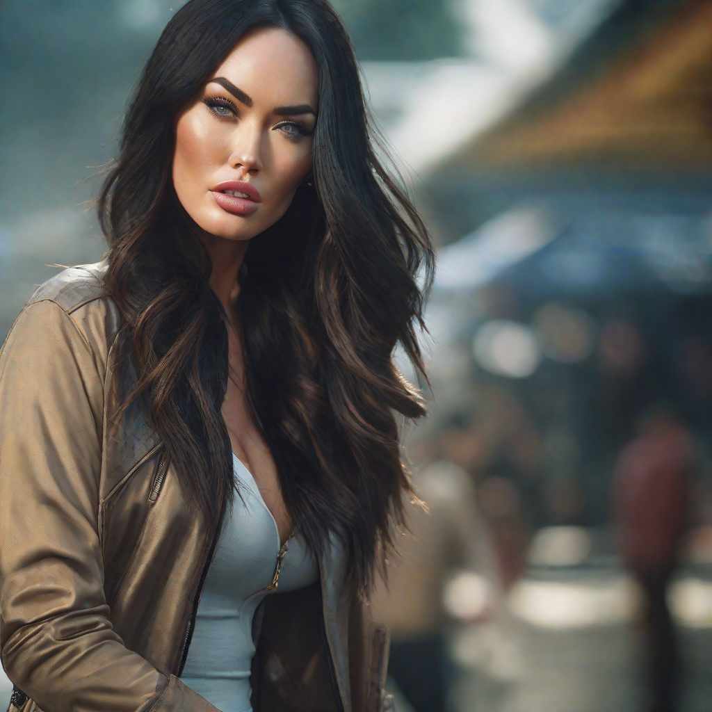  megan fox asian girl, hyperrealistic, full body, detailed clothing, highly detailed, cinematic lighting, stunningly beautiful, intricate, sharp focus, f/1. 8, 85mm, (centered image composition), (professionally color graded), ((bright soft diffused light)), volumetric fog, trending on instagram, trending on tumblr, HDR 4K, 8K