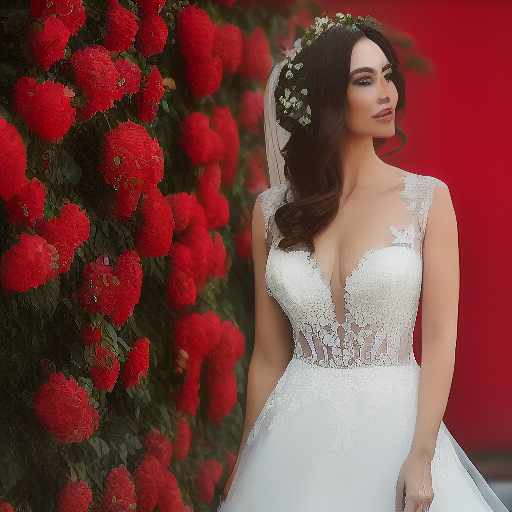  Bride with red flowers hyperrealistic, full body, detailed clothing, highly detailed, cinematic lighting, stunningly beautiful, intricate, sharp focus, f/1. 8, 85mm, (centered image composition), (professionally color graded), ((bright soft diffused light)), volumetric fog, trending on instagram, trending on tumblr, HDR 4K, 8K