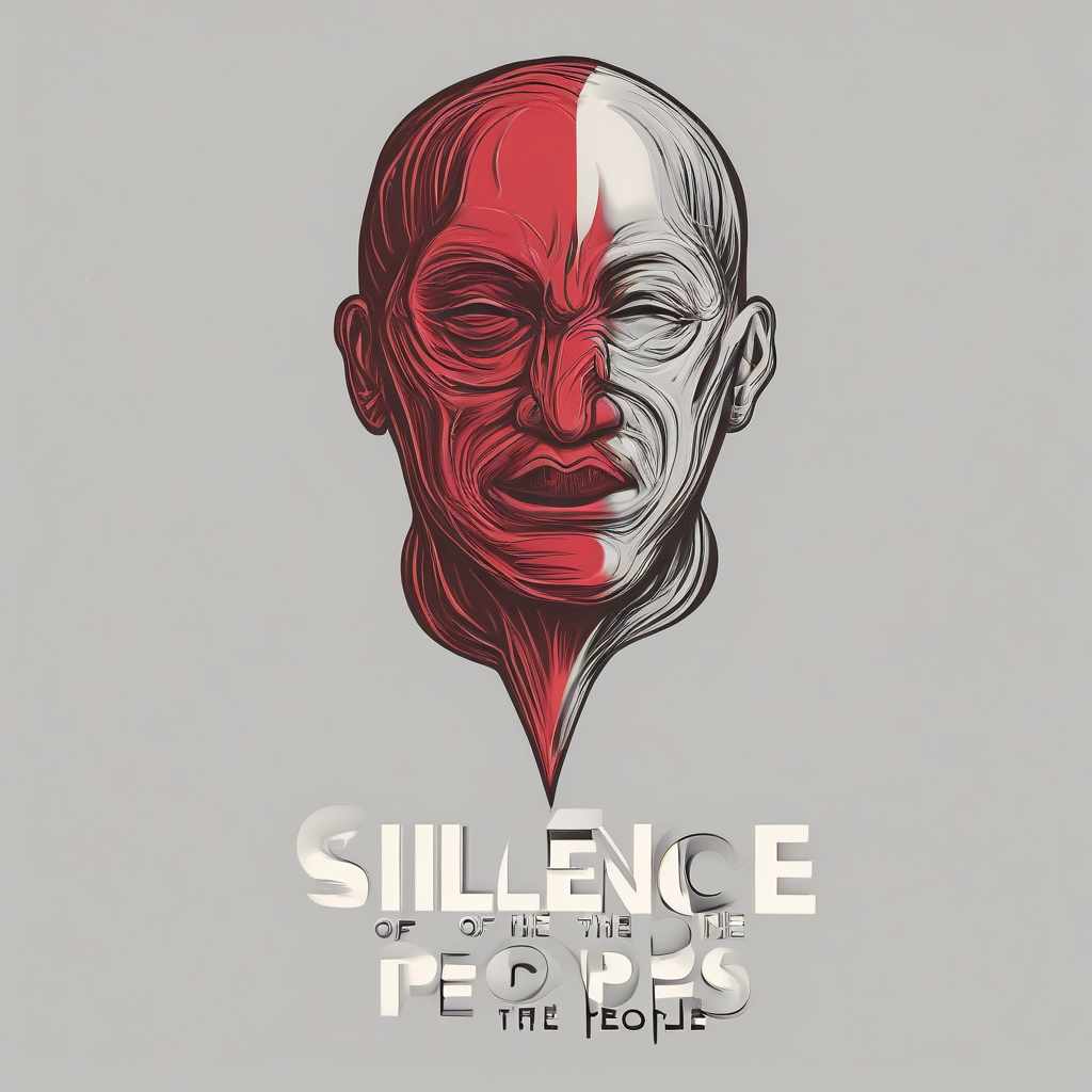  Man without lips, logo with the text "Silence of the people"