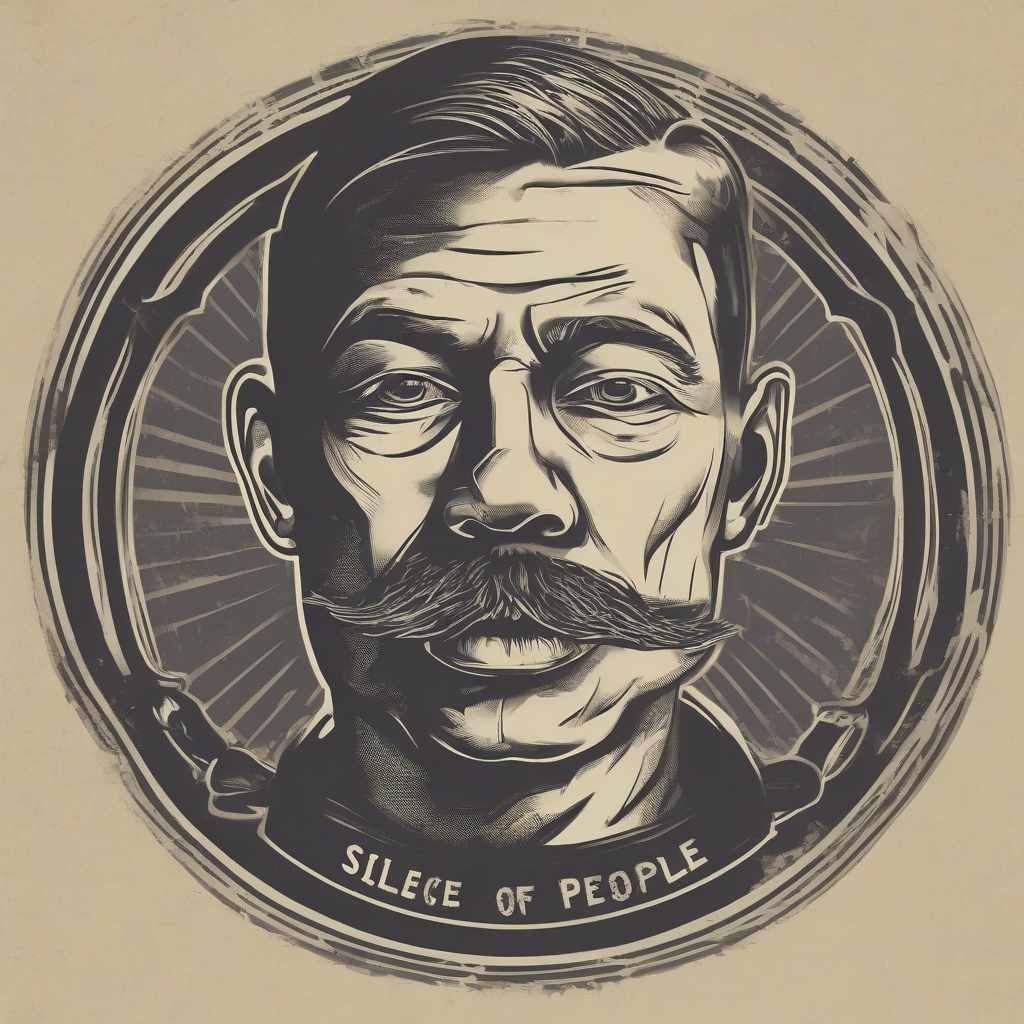  Man with sealed lips, logo with text Silence of the People