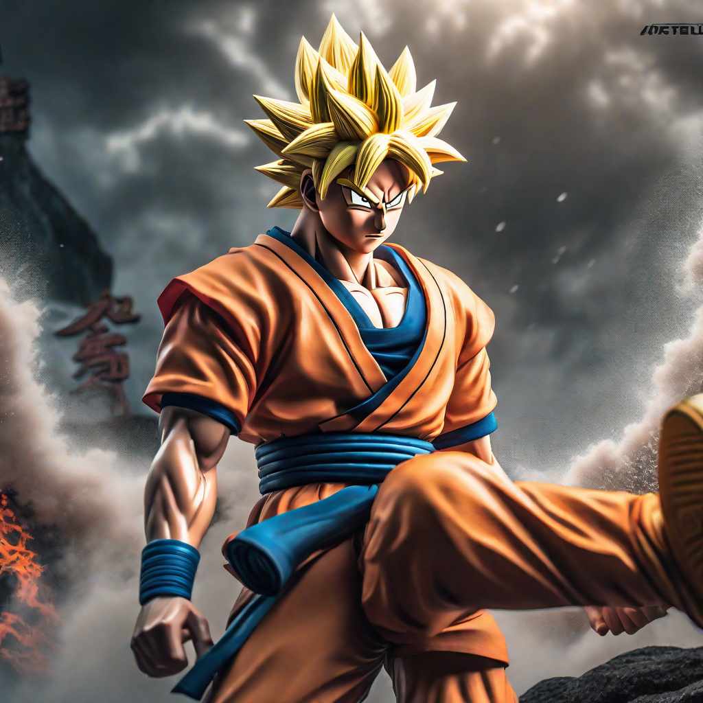  Goku derrotando a Naruto hyperrealistic, full body, detailed clothing, highly detailed, cinematic lighting, stunningly beautiful, intricate, sharp focus, f/1. 8, 85mm, (centered image composition), (professionally color graded), ((bright soft diffused light)), volumetric fog, trending on instagram, trending on tumblr, HDR 4K, 8K