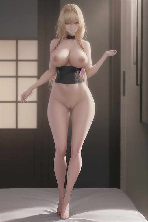  Woman Japanese, Human, ((age 20-30)), with Blonde hair, Seductive, Hair Style: Braided, Red Eyes, Waitress, In Bedroom, With No Accessories, Tall ((adult)), , ((full body)), (((nsfw))), (((hdr, masterpiece, highest resolution, best quality, beautiful, raw image))), (((extremely detailed, rendered))), hyperrealistic, full body, detailed clothing, highly detailed, cinematic lighting, stunningly beautiful, intricate, sharp focus, f/1. 8, 85mm, (centered image composition), (professionally color graded), ((bright soft diffused light)), volumetric fog, trending on instagram, trending on tumblr, HDR 4K, 8K