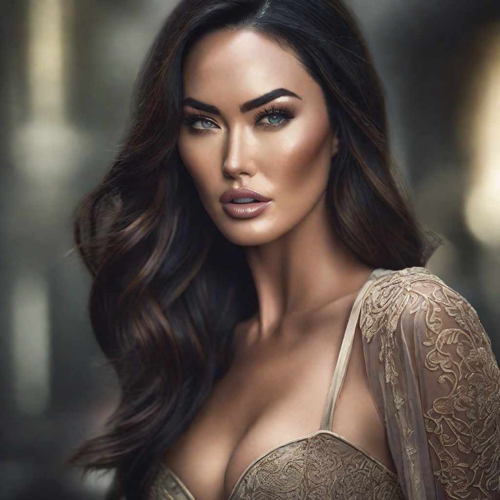  megan fox asian girl, hyperrealistic, full body, detailed clothing, highly detailed, cinematic lighting, stunningly beautiful, intricate, sharp focus, f/1. 8, 85mm, (centered image composition), (professionally color graded), ((bright soft diffused light)), volumetric fog, trending on instagram, trending on tumblr, HDR 4K, 8K