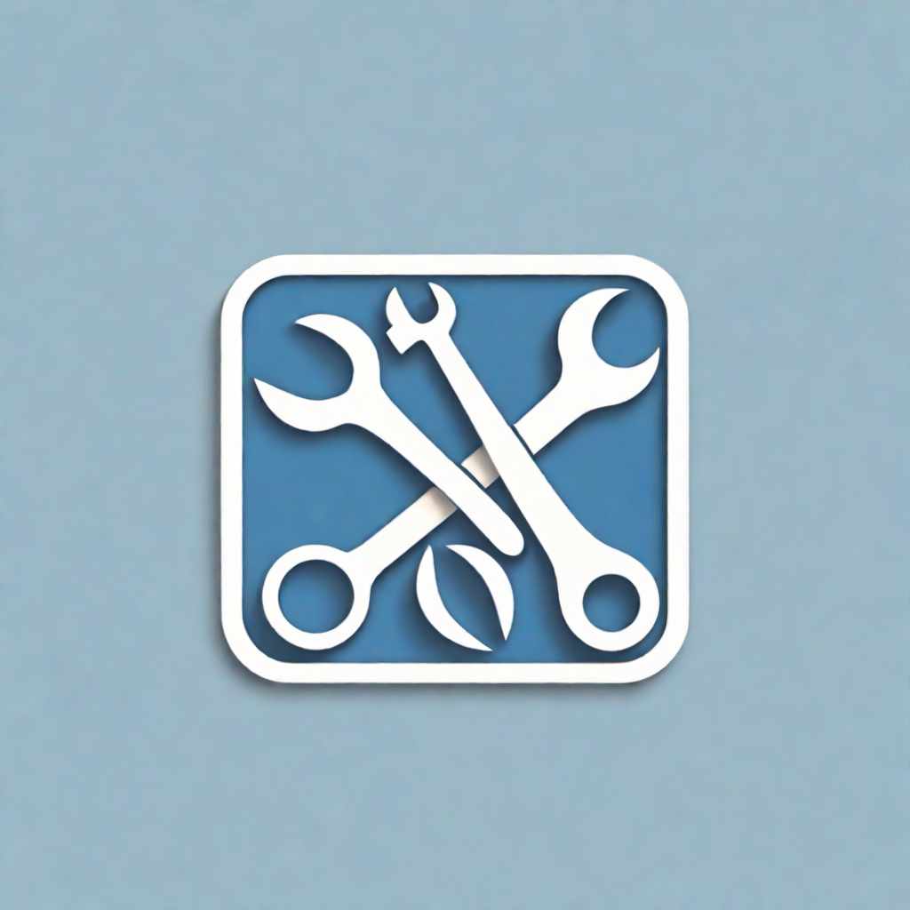  "tools of the Trade"  app icon,blue,white